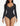 Retro Collar Long Sleeve Thong Bodysuit