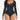 Retro Collar Long Sleeve Thong Bodysuit